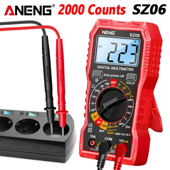 ANENG SZ06 Цифров Мултицет 2000 Точки За Съхранение на Професионален Измерване на Напрежение, Ток, Ω Тестер за променлив/постоянен Ток с Амперметър Волтметър LCD екран