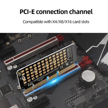 M. 2 Карта за разширяване на M-Key SSD за PCIE4.0 Карта на педала на газта M2 Карта адаптер NVME Пълна скорост X4 Подкрепа 1U сървър за 2230-2280 SSD