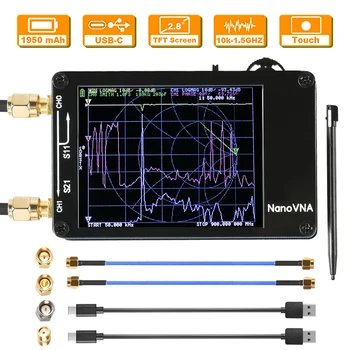 Анализатор мрежова антена NanoVNA Vector 10 khz-1,5 Ghz HF MF VHF UHF Със слот за SD-карта Nano VNA-H Тестер Анализатор на спектъра