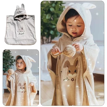 Бебешка хавлиена кърпа с качулка в корейски стил с шарени животни, ультрамягкое кърпи за баня от плътен памук за душата на новороденото Подарък P31B