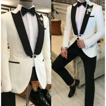 Индивидуален сватбен костюм на младоженеца, фрак, мъжки костюм най-добрият човек, оборудвана мъжки сватбена/бизнес/комплект от две части за младоженеца (яке + панталон)