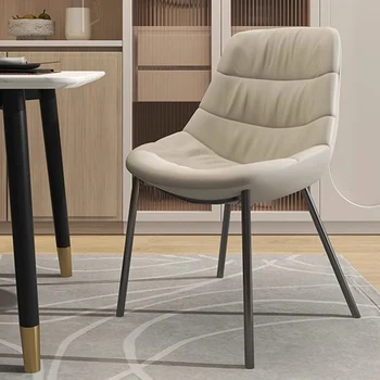 Модерен ергономичен кът стол Бежов на цвят, Сватбени столове за дневна, Удобни мебели за тераса, Кухненски мебели A1