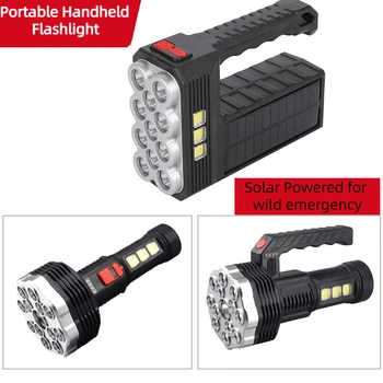 Преносим суперяркий ръчно USB-фенерче -слънчево зареждане, дальнобойный лъч, идеален за къмпинг и изследователски походи