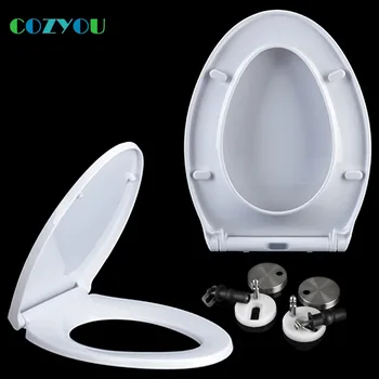 Седалка за тоалетна COZYOU ПП Леко закрывающаяся Быстросъемная капак на тоалетната чиния V-образна форма, лесно моющаяся, Дължина от 425 до 495 мм, широчина от 350 до 360 мм GBP17323SV